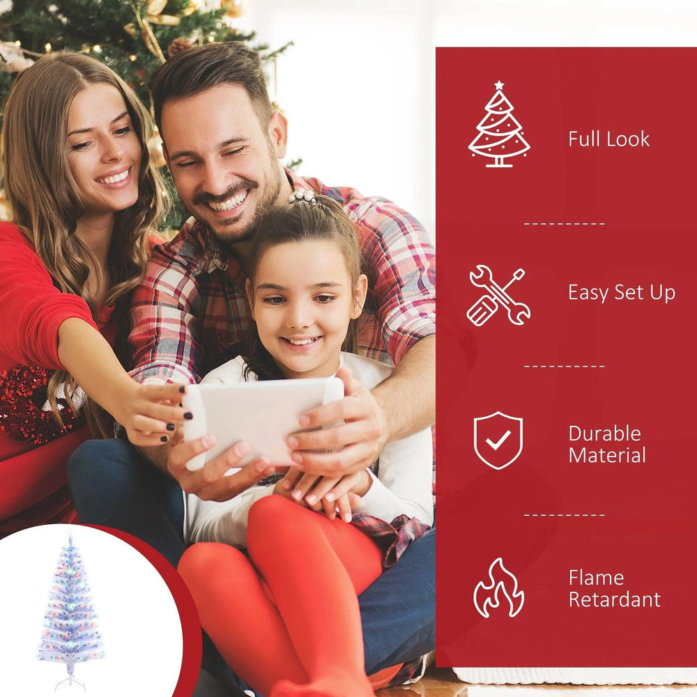 Sapin de Noël de 5 pieds pré-éclairé à fibre optique LED, sapin de Noël artificiel décor saisonnier avec support, décoration d'hiver pour les fêtesEX-STOCK Canada