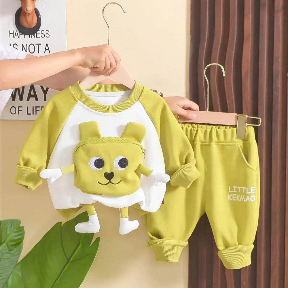 Neutral Cartoon Autumn Clothes Suit Western Style Neutral two piece for kids - EX-STOCK Canada