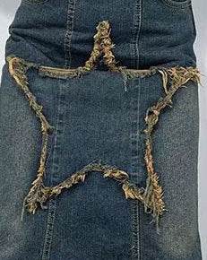 Women's American-style Retro High Waist Irregular Midi Denim Skirt - EX-STOCK Canada