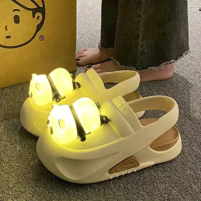 2025 Cute Slipper With Panda Lamp Summer Croc Sandals Femme Light Funny Woman Casual Home Slippers Shoes - EX-STOCK Canada