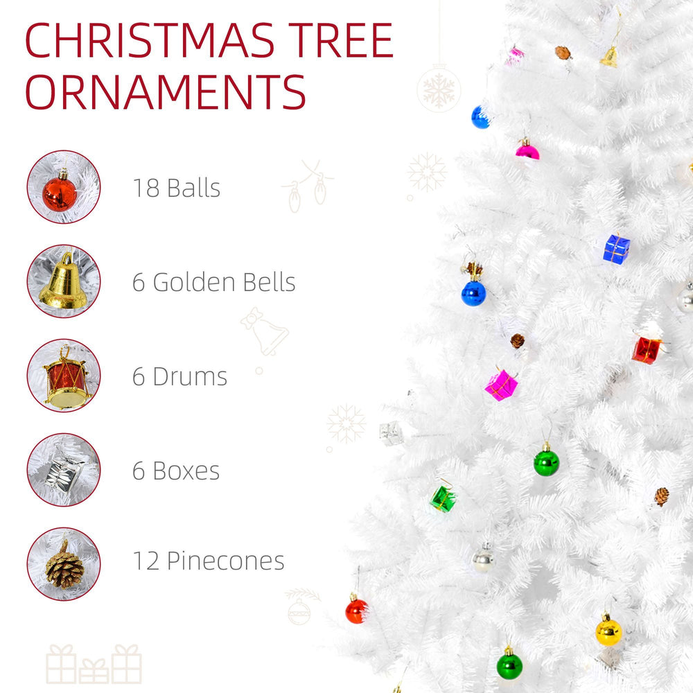 5.9ft Artificial Christmas Tree Xmas Holidays With Ornament White EX-STOCK Canada