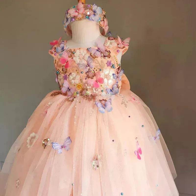 Children's Handmade Flower Fashion Special Dress Princess Ball Gown Dress Birthday Photoshoot Dress for girls Party dress for kids - EX-STOCK Canada
