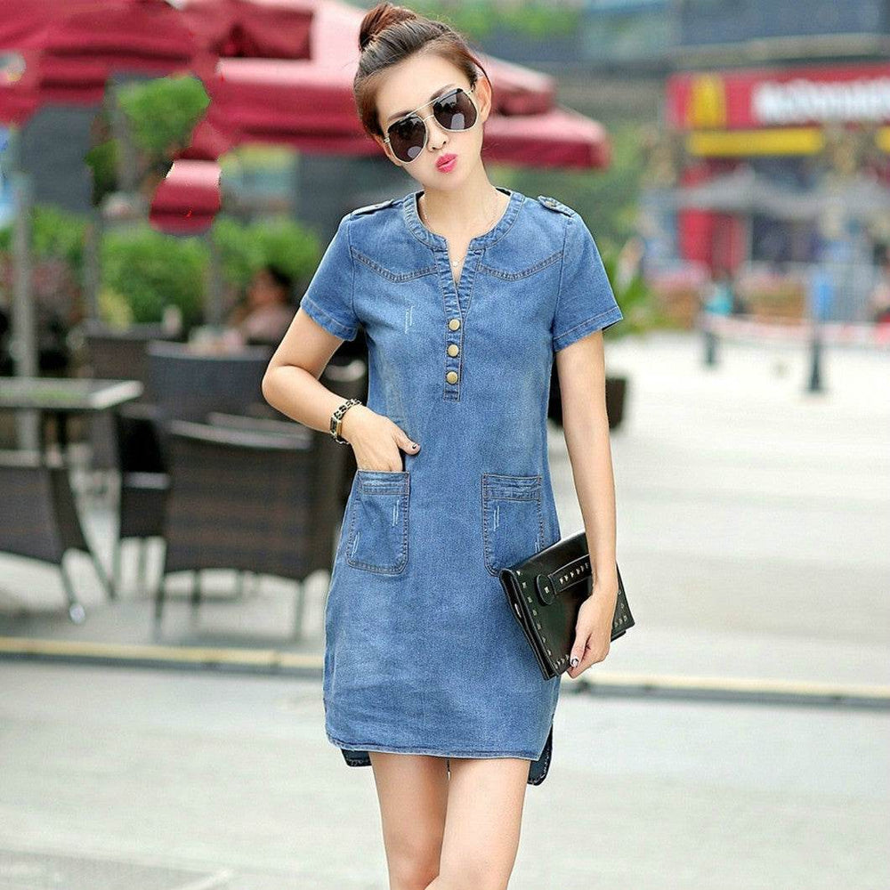 Casual Denim Fashion Mini Jeans dress - EX-STOCK Canada
