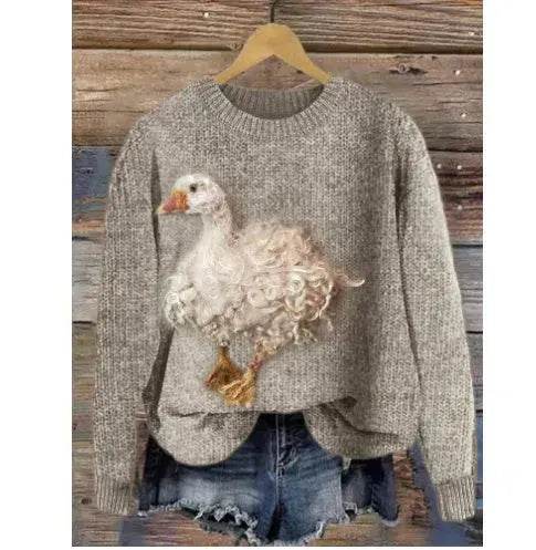 3D Printed Christmas Round Neck Sweater - EX-STOCK Canada