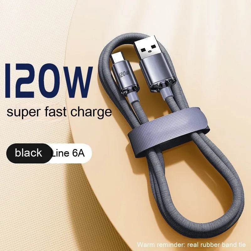 120W Data Cable Type-C Mobile Phone Charging Cable - EX-STOCK Canada