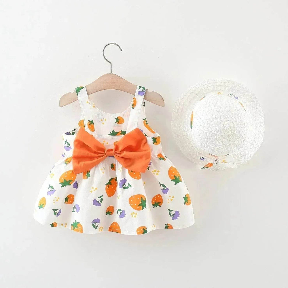 Casual Newborn Baby girl Printed Bow Princess Dress - EX-STOCK Canada