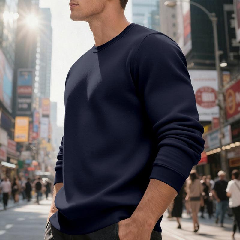 Pull à col rond doublé en polaire pour homme, haut décontracté ampleEX-STOCK Canada