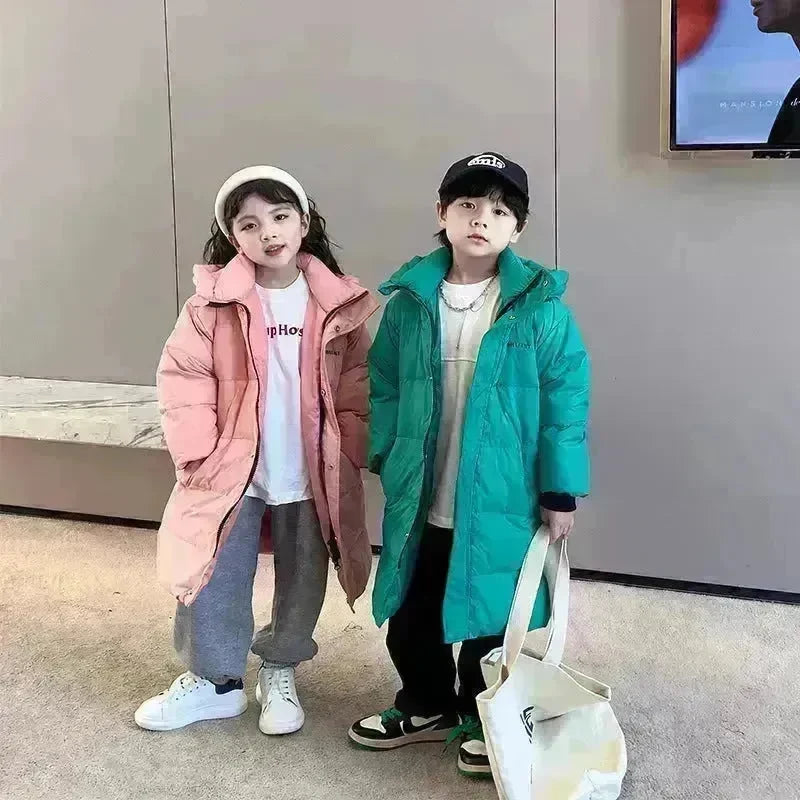 Children's Mid-length Down Jacket Thickened Winter Jacket for kids - EX-STOCK CANADA
