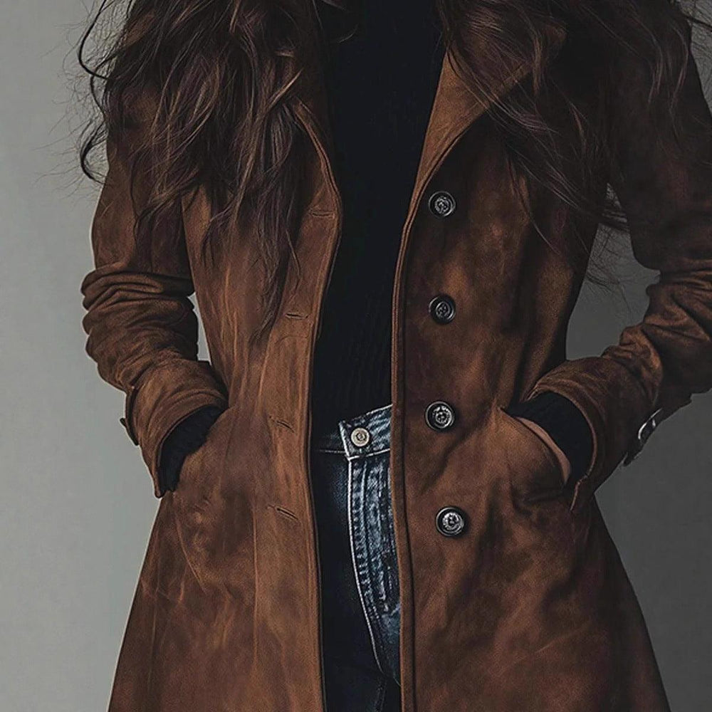 Womens Western Style Long Trench Coat For Fall And Winter EX-STOCK Canada