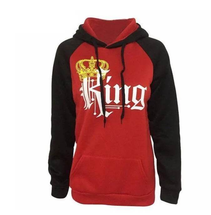Women KING QUEEN King and Queen Crown Couple Color Block Sweatshirt - EX-STOCK Canada