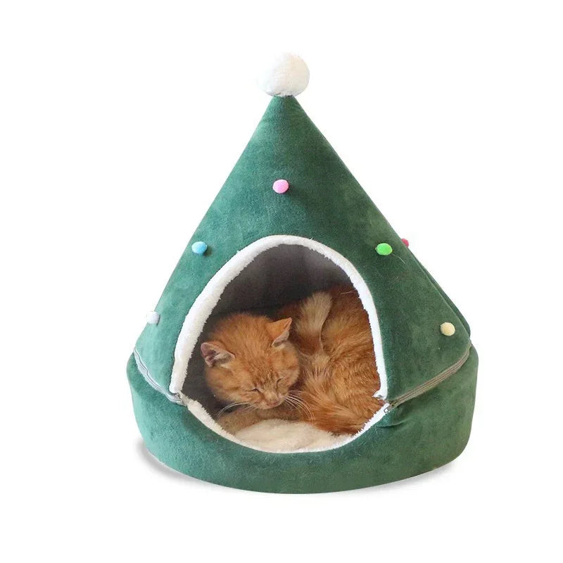 Letto per animali a forma di albero di Natale, nido invernale caldo per animali, casa per gatti, forniture per caniEX-STOCK Canada