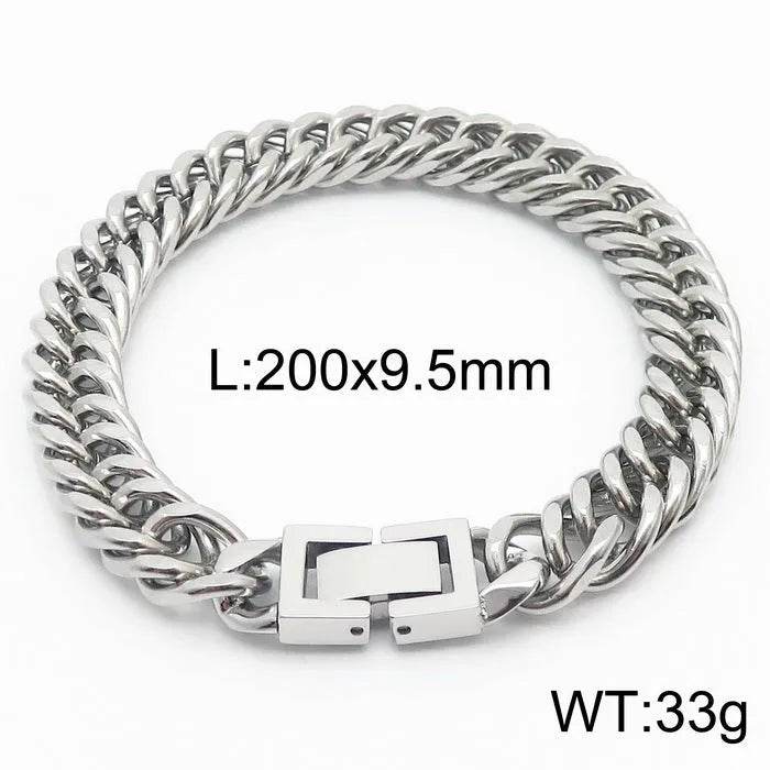 Cuban Link Chain Trimming Chain Jewelry Buckle Titanium Steel Bracelet - EX-STOCK Canada