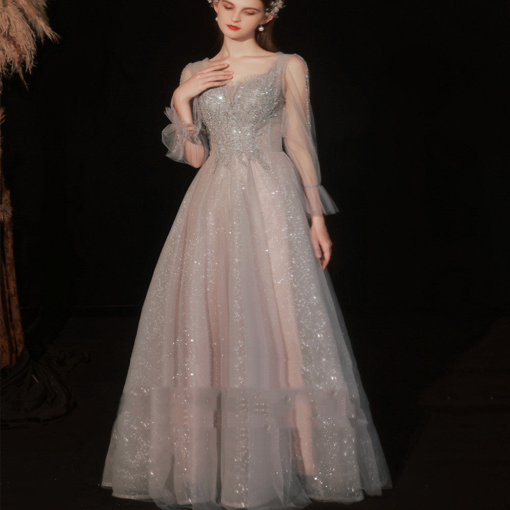 Women's Long-sleeved Host Dinner Annual Meeting Dress EX-STOCK Canada