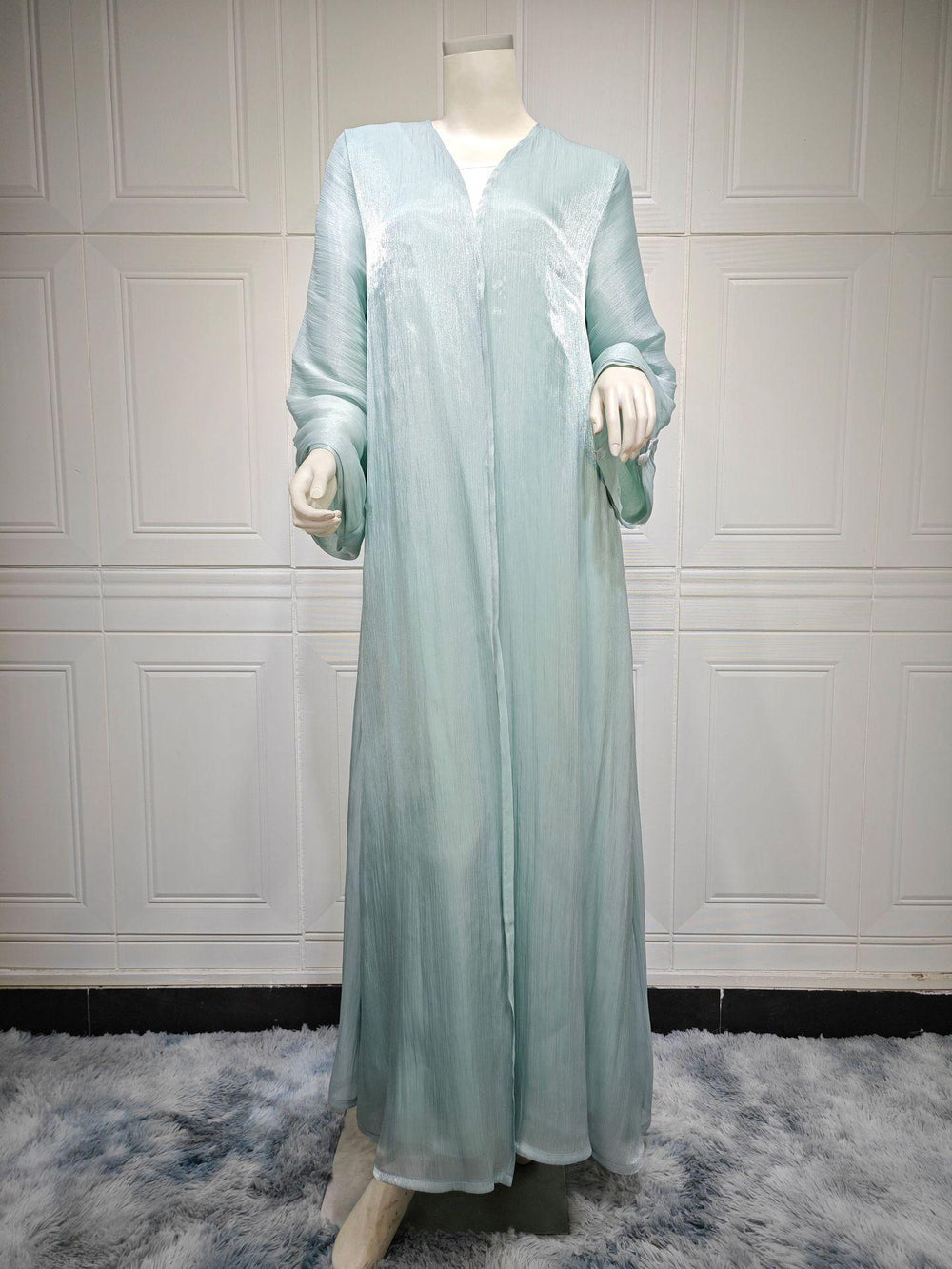 Muslim Robe Dubai Outerwear Bright Silk Dress - EX-STOCK Canada