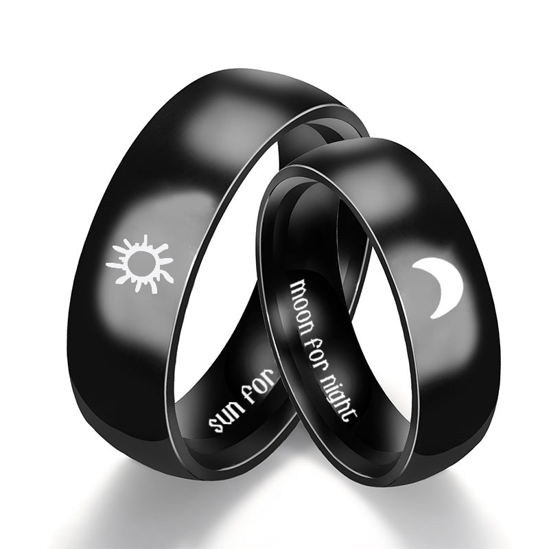 Stainless Steel Couple Couple Rings Sun Moon - EX-STOCK Canada