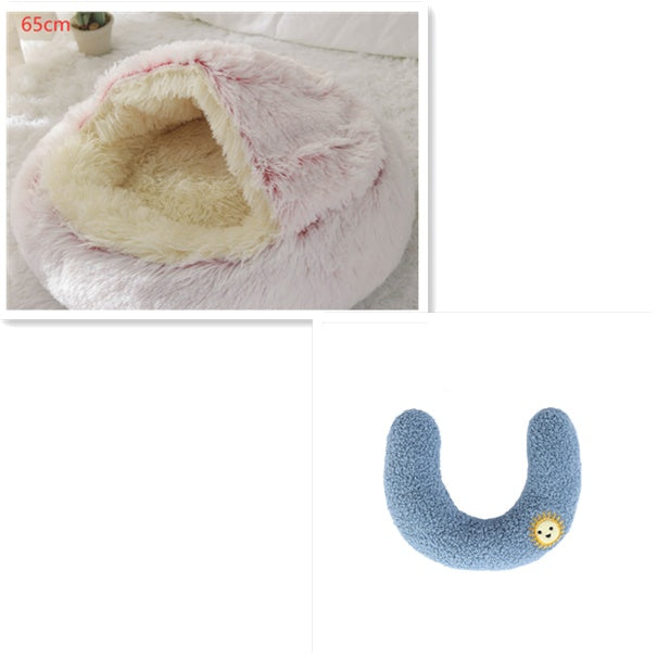 2 In 1 Dog And Cat Bed Pet Winter Bed Round Plush Warm Bed House Soft Long Plush Pets Bed Pet Products EX-STOCK Canada