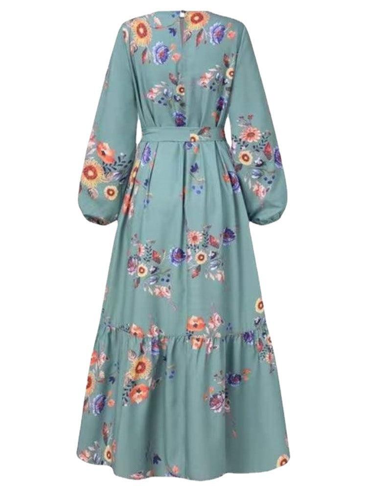 Turkish Muslim Women's Long Sleeve Printed Robe - EX-STOCK Canada