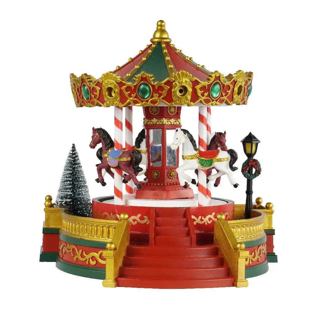 Christmas Gifts Merry Go Round Decorations Music Box LED Lights - EX-STOCK Canada
