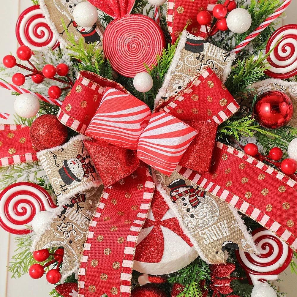 Christmas Wreath Candy Upside Down Tree Garland Artificial Xmas Ornament Hpme Porch Window Door Wall Hanging Decoration EX-STOCK Canada