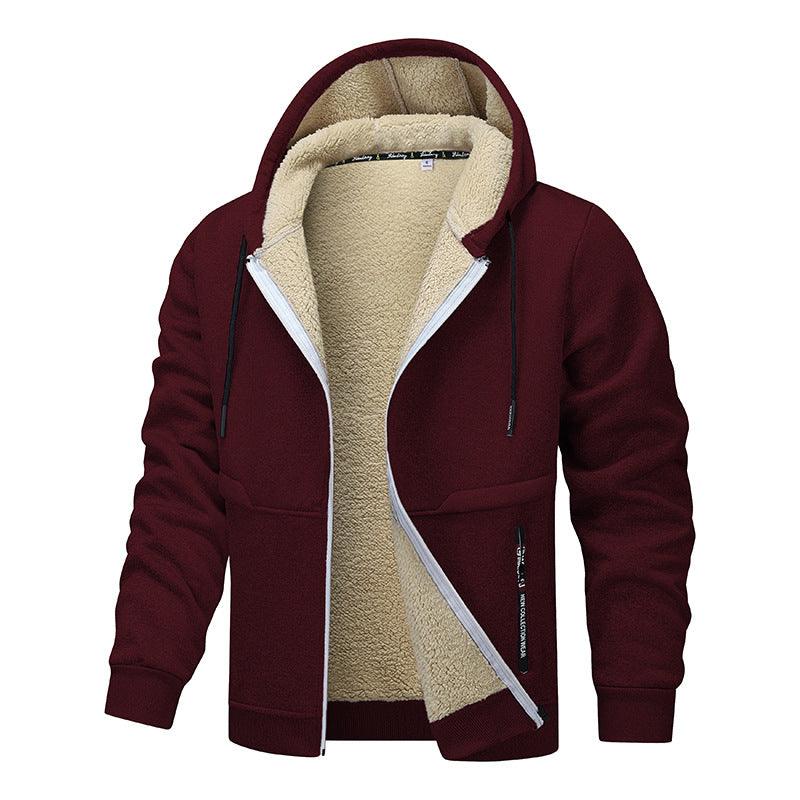Veste sweat épaissie en laine d'agneau pour hommesEX-STOCK Canada
