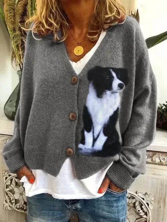 Christmas Abstract Printing Casual Cloak Coat Cardigan Sweater - EX-STOCK Canada