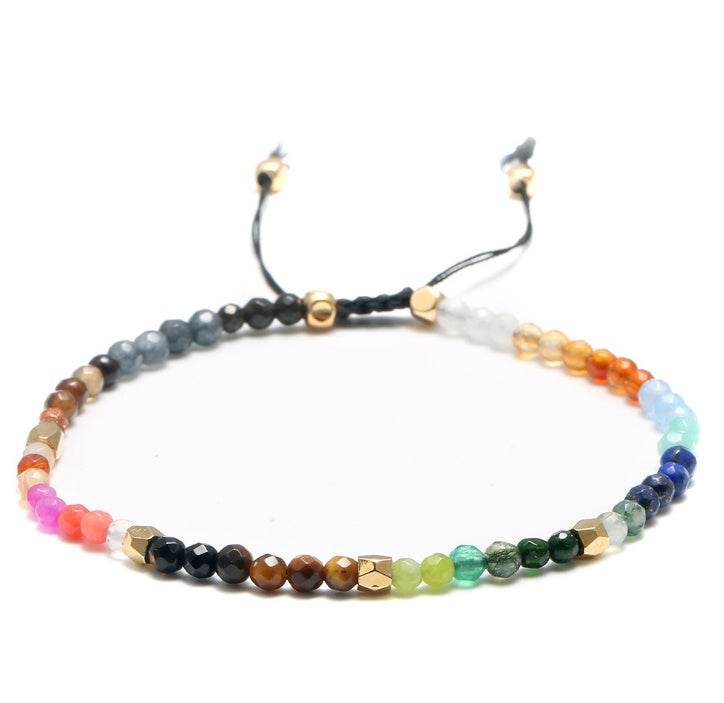 12 Constellation Lucky Stone 3MM Seven Chakra Bracelet - EX-STOCK Canada