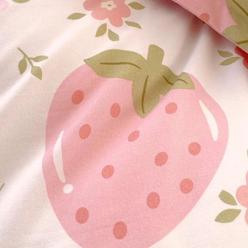 3 Piece Strawberry Duvet Cover Set Strawberry Print Bedding For Home Bedroom Decor Microfiber Quilt Cover Gifts Twin Full Queen King Size EX-STOCK Canada
