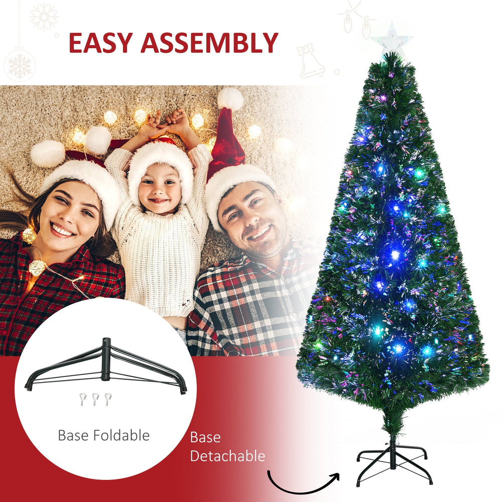 6FT Pre-lit LED Artificial Christmas Tree Scattered Holiday With Stand, Green EX-STOCK Canada