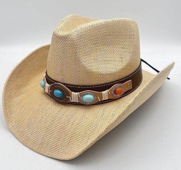 Summer Outdoor Ethnic Style Felt and Straw Cowboy Hat - EX-STOCK Canada