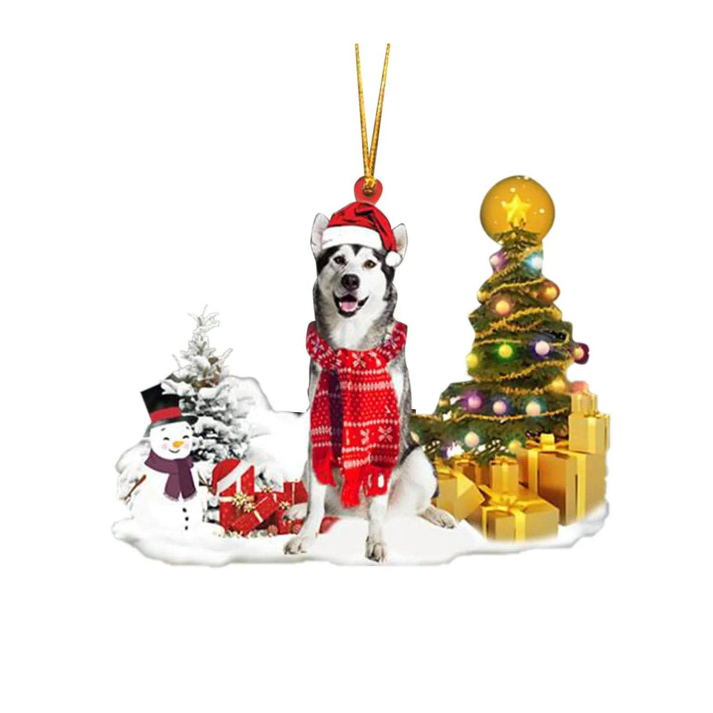 Christmas Family Puppies Decorate Trees With Lights - EX-STOCK Canada