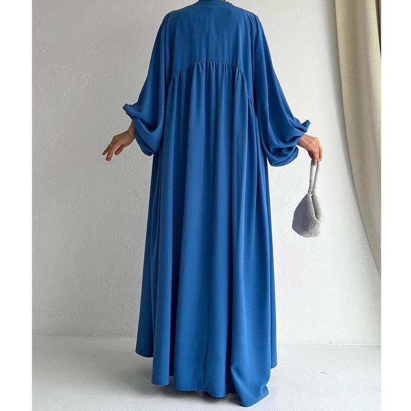 Women's Fashion Muslim Dress Lace-up Waist-controlled Baggy Coat Long - EX-STOCK Canada