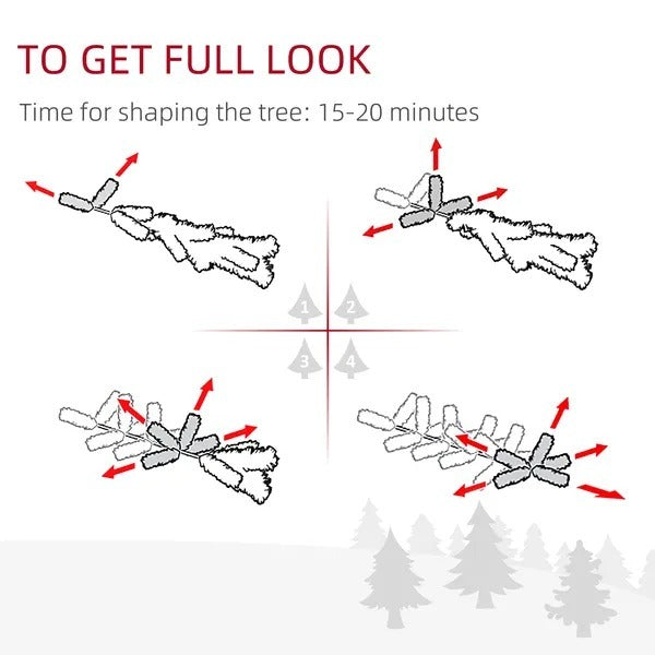 6FT Indoor Christmas Tree Artificial Decoration Xmas Gift With Metal Stand 375 Tips EX-STOCK Canada