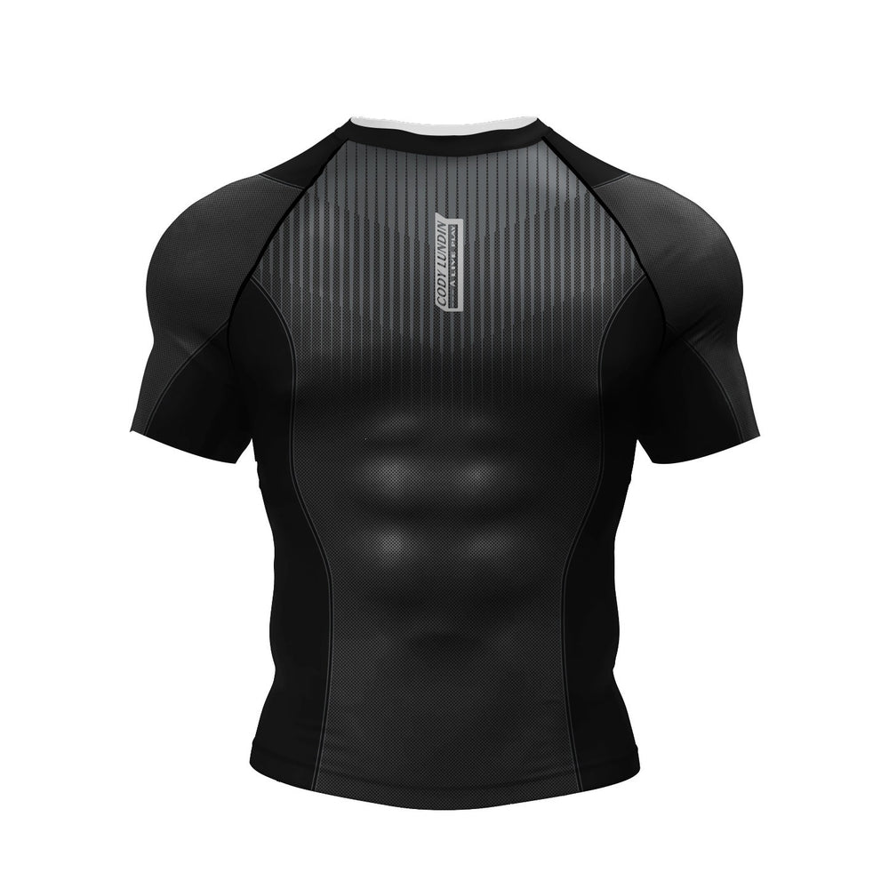 Black athletic shirt with mesh back on a white background