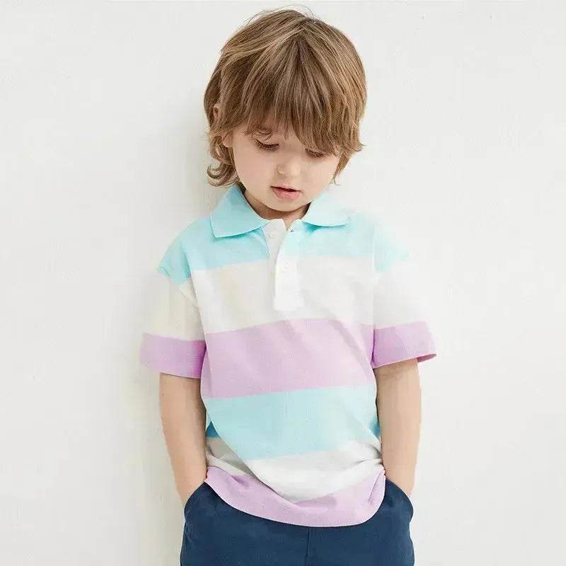 Polo Shirt for boys Short Sleeve Striped cotton shirt for baby boys - EX-STOCK Canada