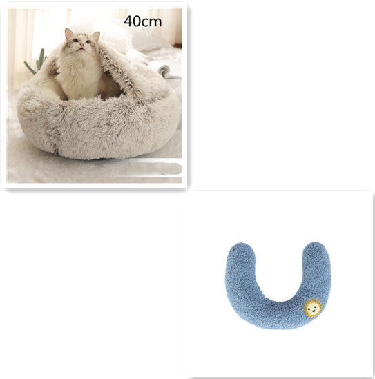 2 In 1 Dog And Cat Bed Pet Winter Bed Round Plush Warm Bed House Soft Long Plush Pets Bed Pet Products EX-STOCK Canada