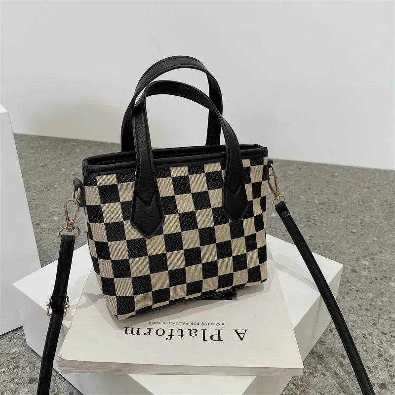Fashion Houndstooth Shoulder Bags Portable Checkerboard Handbags All-match Messenger Crossbody Bag Women - EX-STOCK Canada