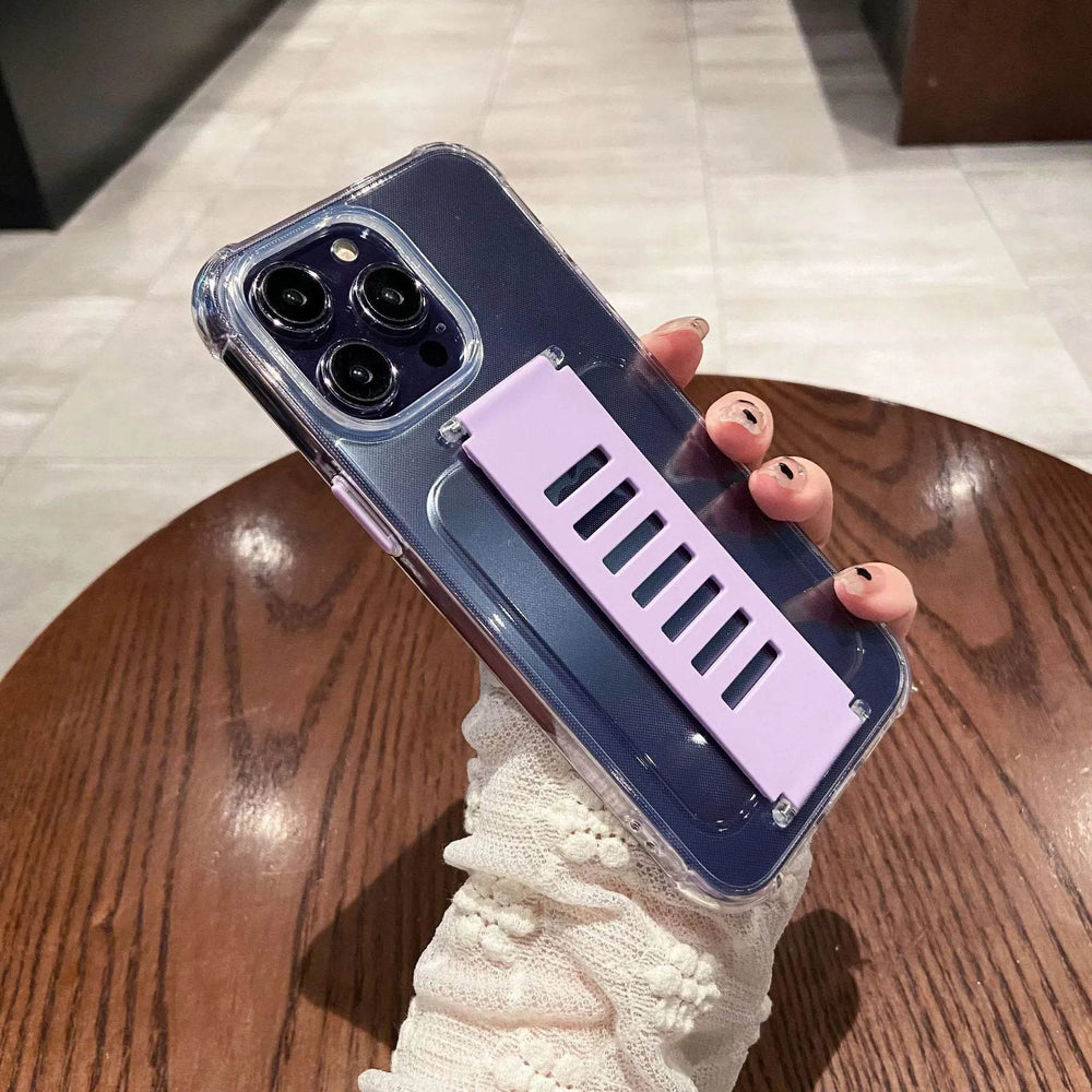 Transparent Case Wrist Strap Bracket Non-slip Phone Case - EX-STOCK Canada