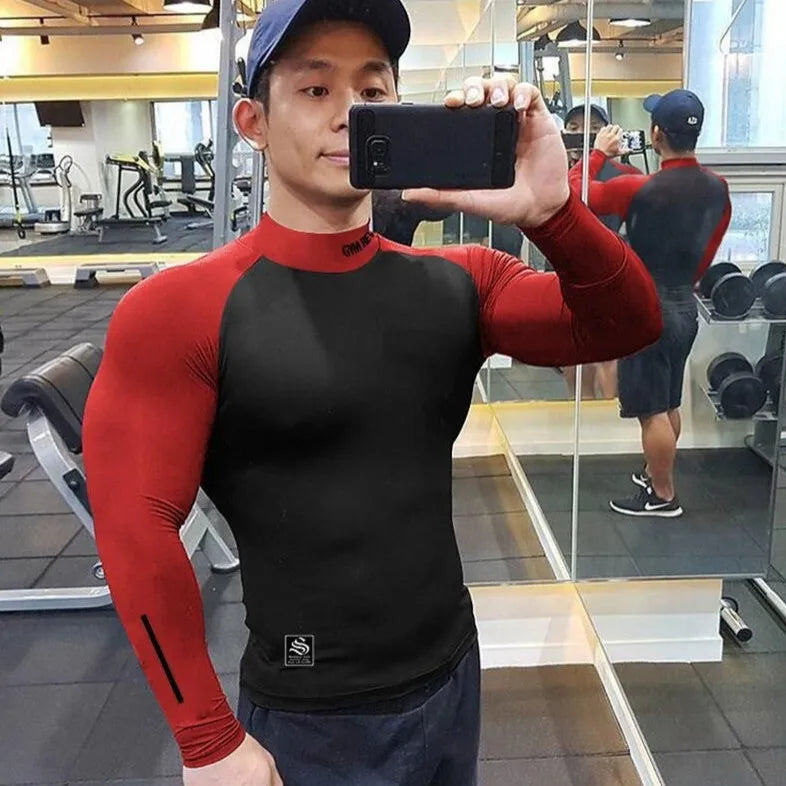 Workout Clothes Contrast Color Slim Fit T-shirt Men - EX-STOCK CANADA