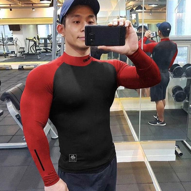 Muscle fit Long sleeve Gym shirt Sports Leisure Top for men - EX-STOCK Canada