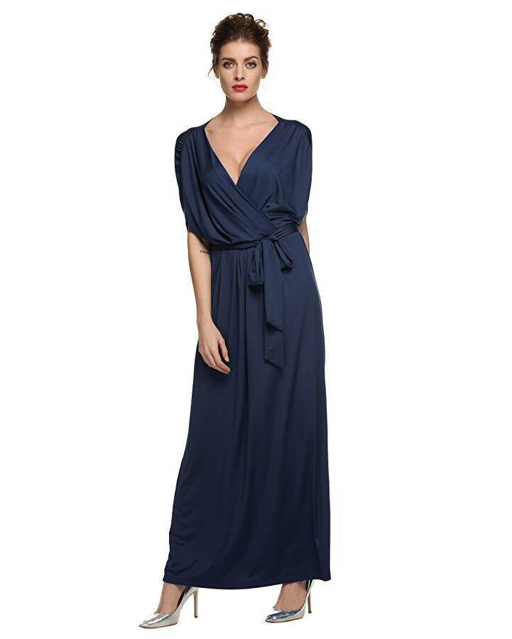 4XL Big Size Dress Elegant Women Long wrap Dresses Summer Dresses - EX-STOCK Canada
