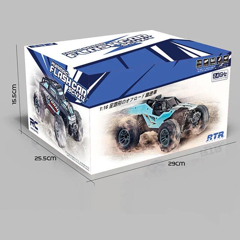 La nouvelle voiture tout-terrain télécommandée à quatre roues motrices à grande vitesse 1:16 à l'échelle réelle, voiture de course à quatre roues motricesEX-STOCK Canada