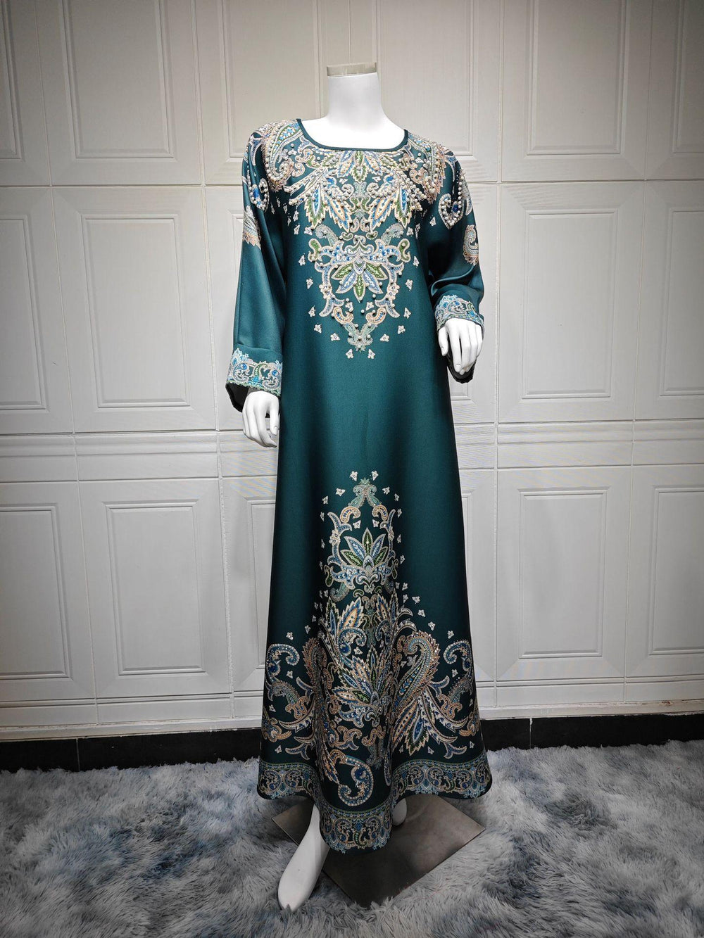 Muslim Robe Printed Dubai Women's Clothing Dress - EX-STOCK Canada