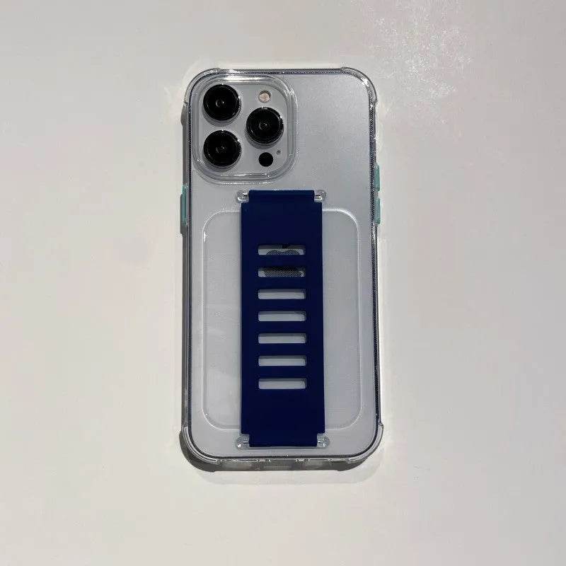 Transparent Case Wrist Strap Bracket Non-slip Phone Case - EX-STOCK Canada