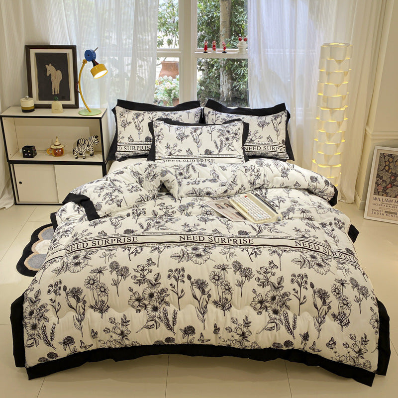 Thick Hepburn Black Lace Brushed Washed Cotton Duvet Insert Warm EX-STOCK Canada