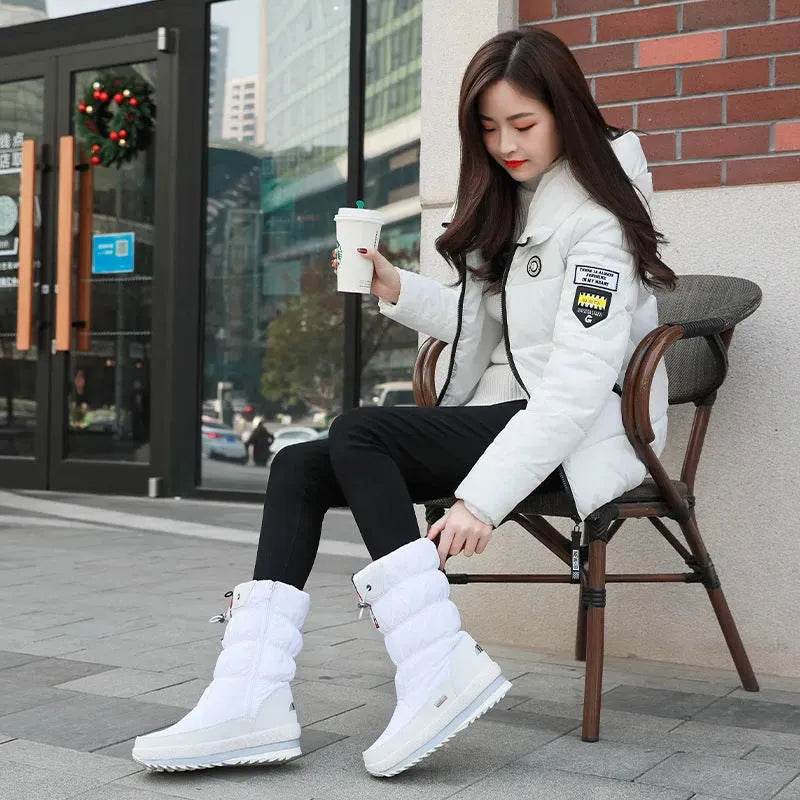 Winter New Plus Velvet Thick Cotton Shoes Thermal Middle Tube Waterproof Non-slip Boots - EX-STOCK Canada