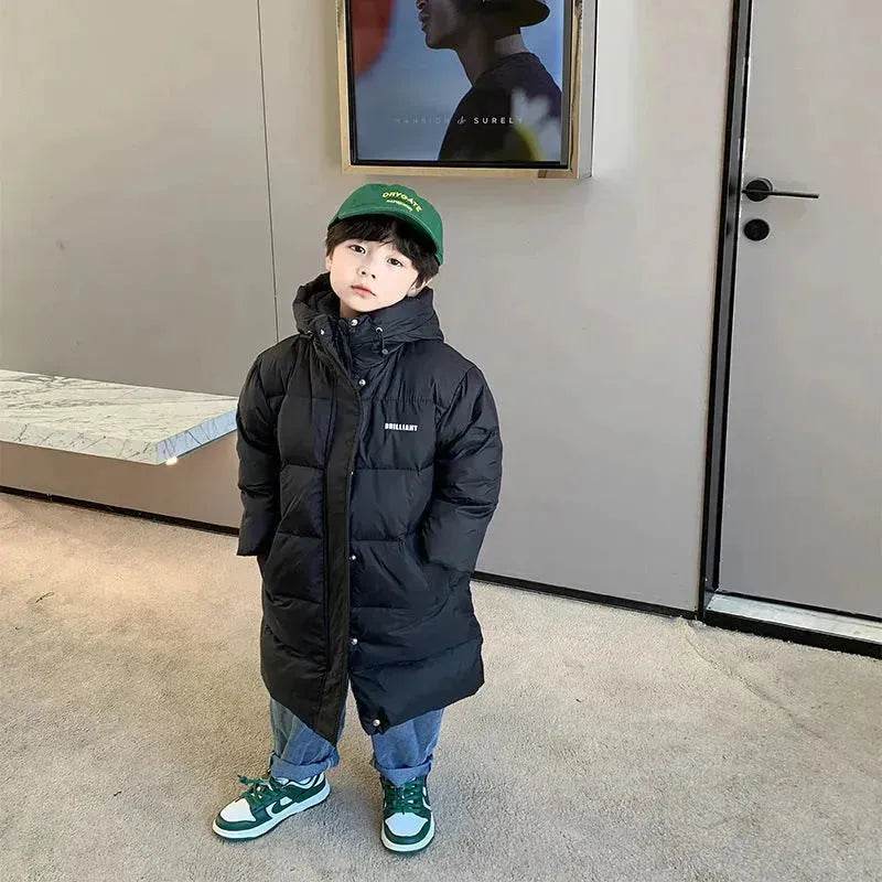 Children's Mid-length Down Jacket Thickened Winter Jacket for kids - EX-STOCK Canada