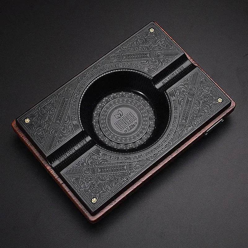 Luxury Wooden Metal Alloy 4 slots Cigar Ashtray - EX-STOCK Canada