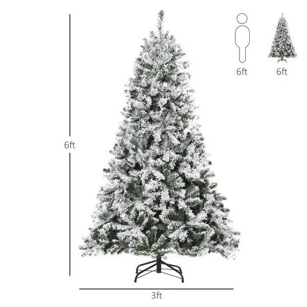 6ft Snow Flocked Artificial Tree 250 LED Light 928 Branches Christmas Season EX-STOCK Canada