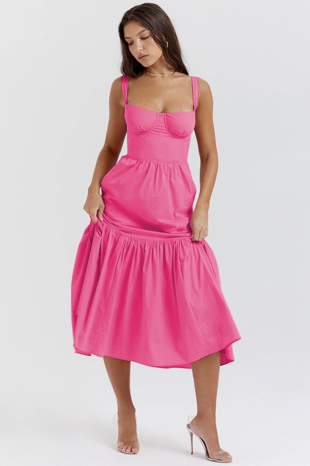 Spring And Summer Comely Pastoral Style Sling Floral A Swing Cake Dress - EX-STOCK Canada