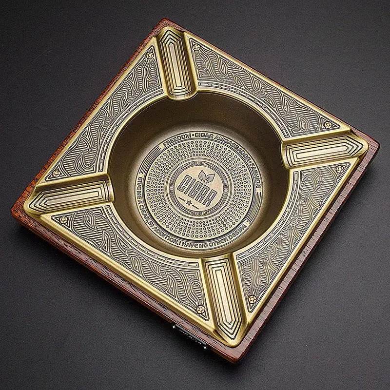 Luxury Wooden Metal Alloy 4 slots Cigar Ashtray - EX-STOCK Canada